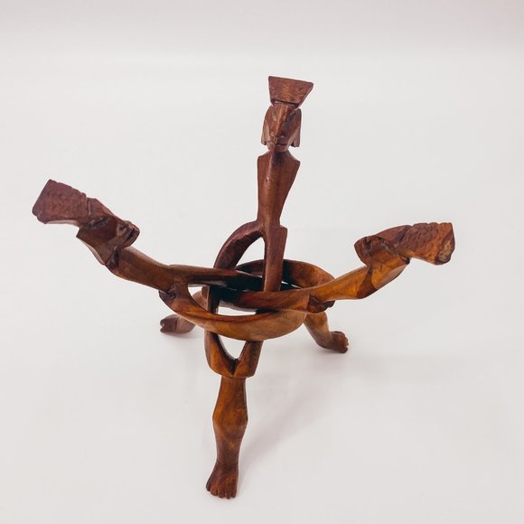 Vintage Hand Made Wooden Collapsable Sculpture Art - Picture 14 of 16